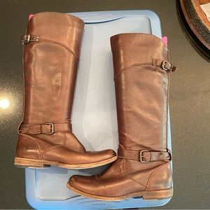 Frye Phillip Riding Knee High Brown Boots Size 8.5